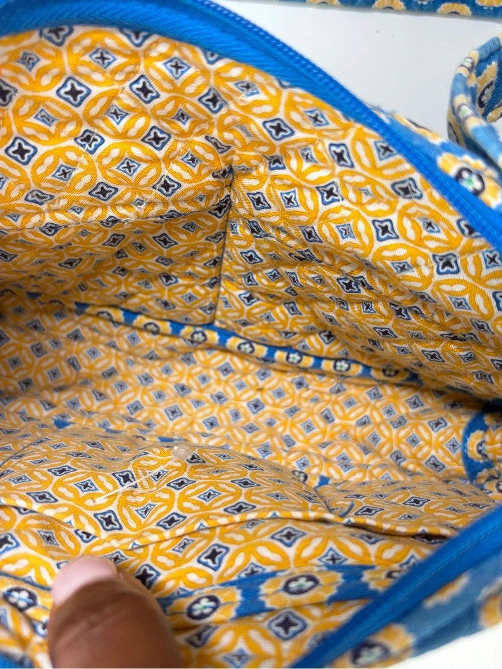 VERA BRADLEY Riviera 2008 Libby Crossbody Purse Shoulder Bag Blue Yellow Y2K